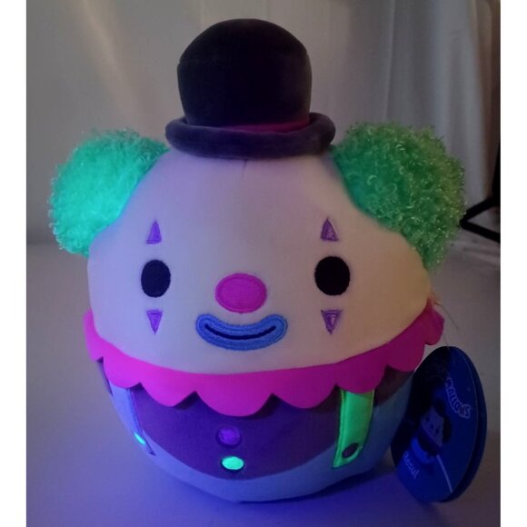 Squishmallow 9.5" Blacklight Squad Clown Resul Glows in Blacklight 2065 … - Picture 1 of 11